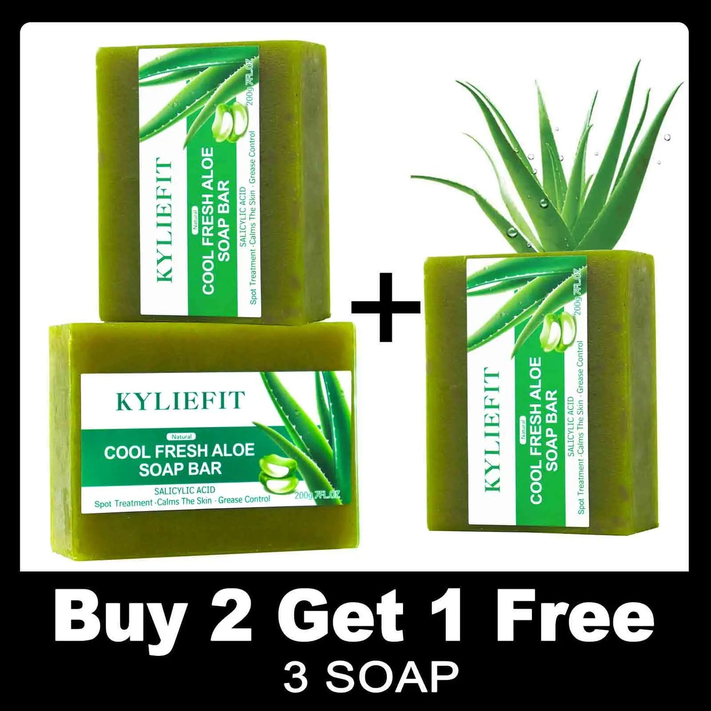 AILKE Aloe Vera Whitening Soap, Remove Pimples, Skin