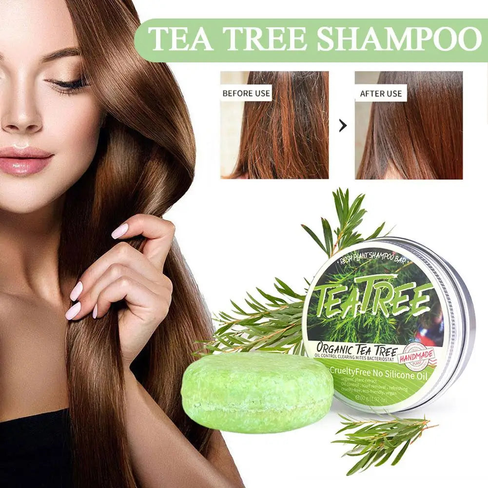 60g Handmade Tea Tree Soap Extract Washing Hair Bar Shampoo