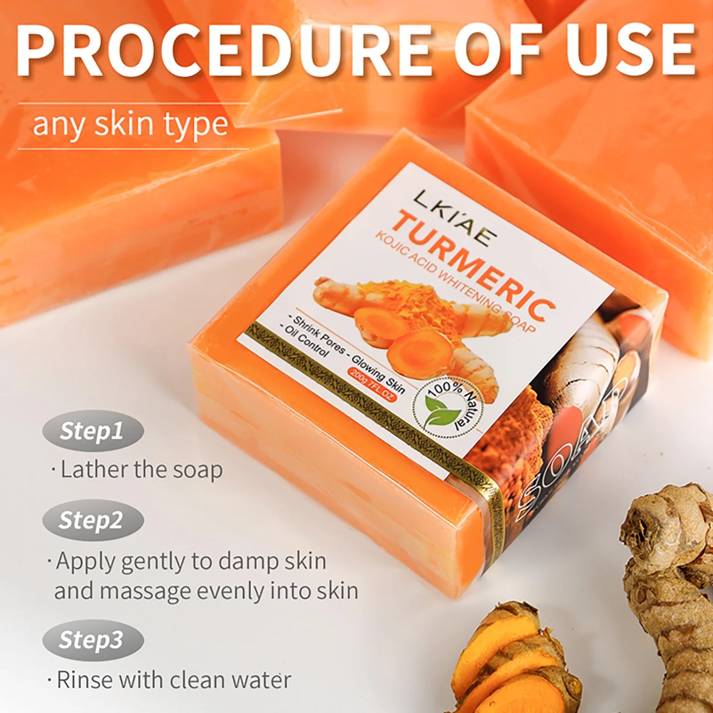 Natural Turmeric Whitening Body Wash, Clean Skin