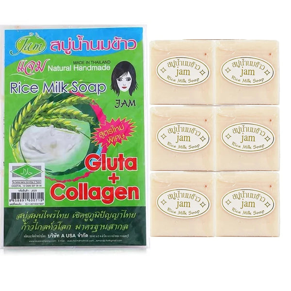 6PCS Thailand JAM Rice Milk Original Handmade Soap