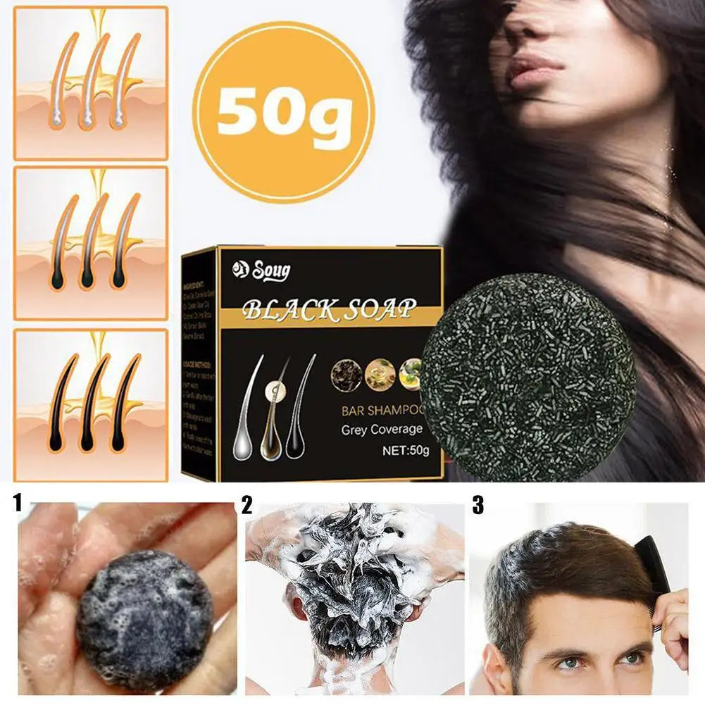 Hair Shampoo Soap Black Polygonum Shampoo