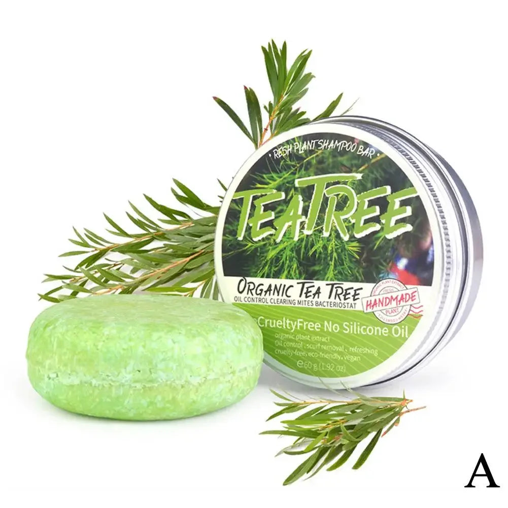 60g Handmade Tea Tree Soap Extract Washing Hair Bar Shampoo
