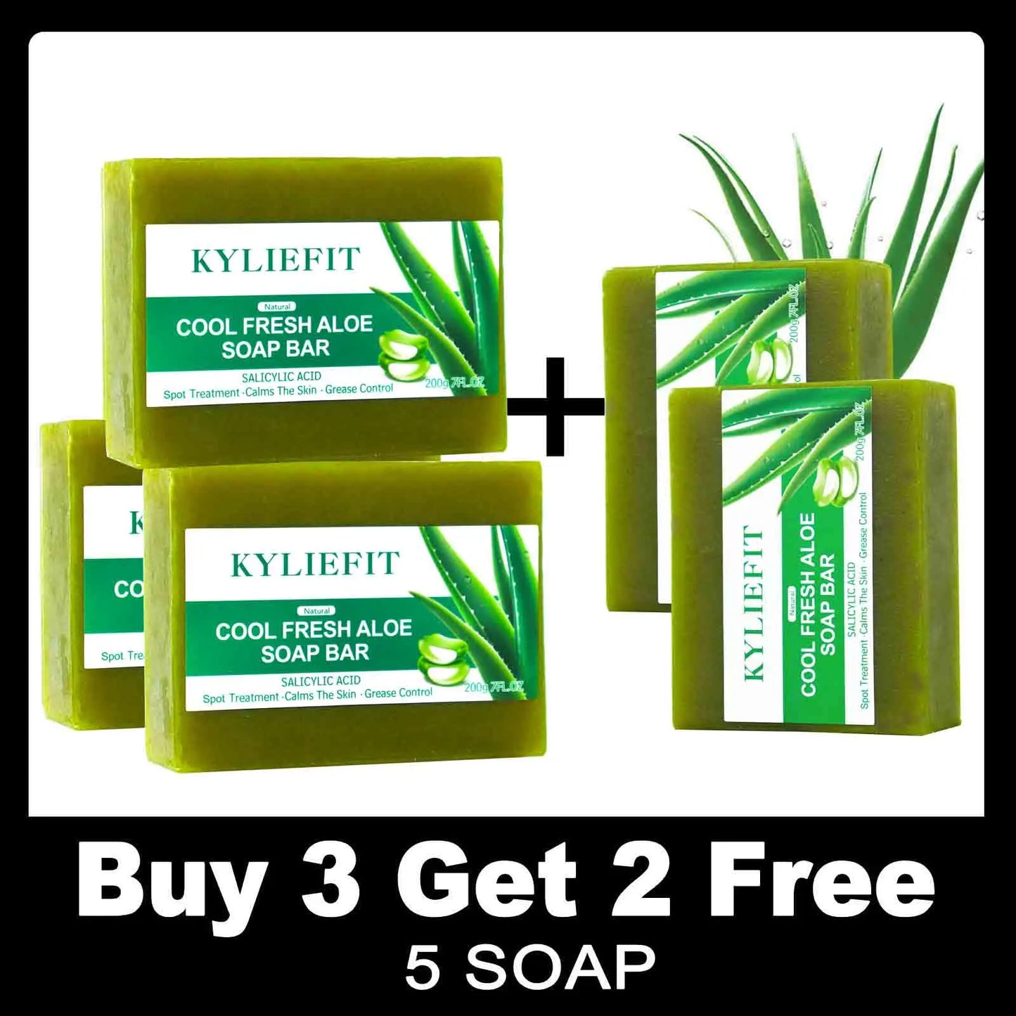 AILKE Aloe Vera Whitening Soap, Remove Pimples, Skin