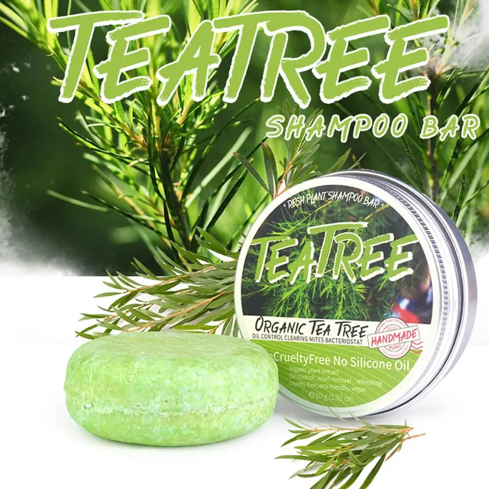 60g Handmade Tea Tree Soap Extract Washing Hair Bar Shampoo
