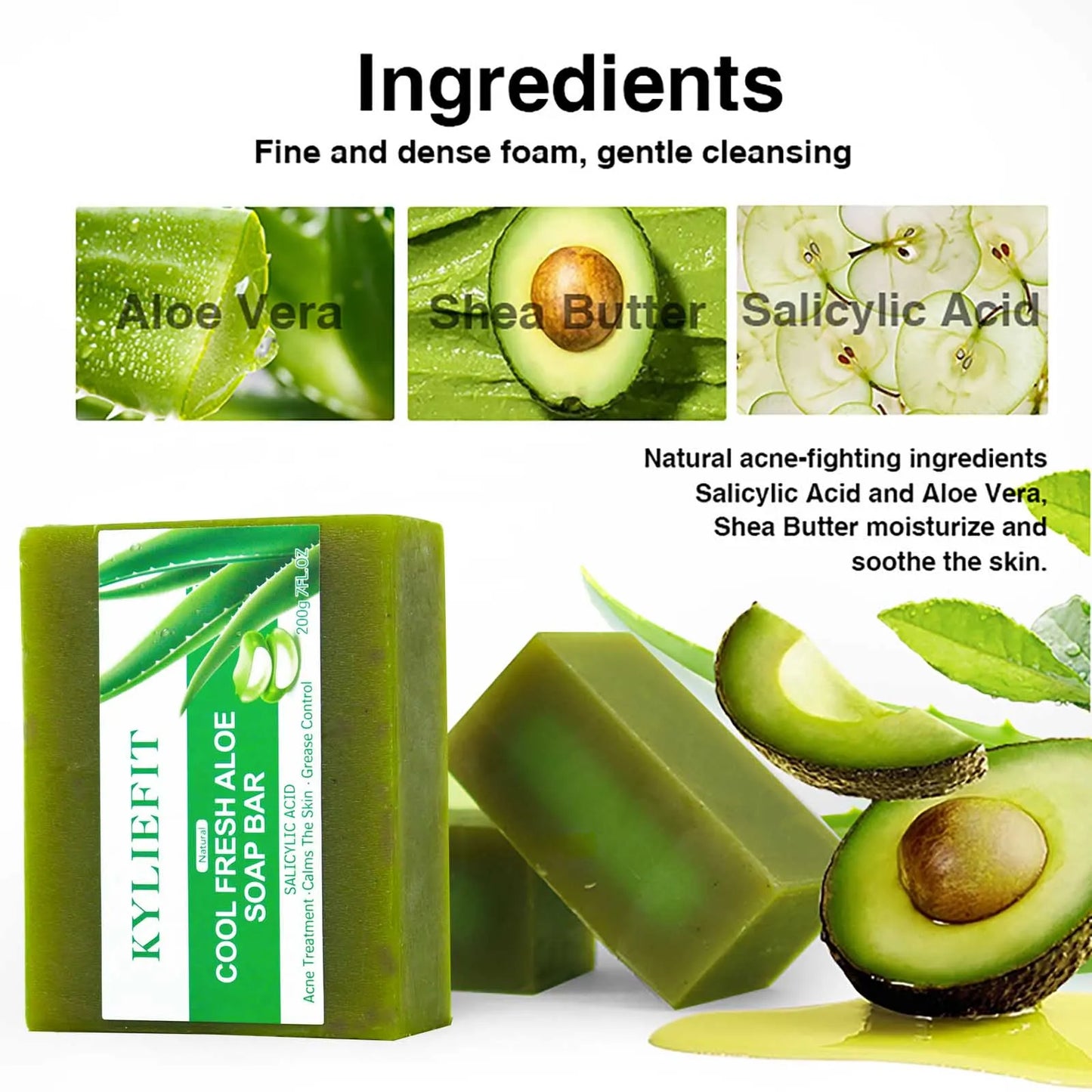 AILKE Aloe Vera Whitening Soap, Remove Pimples, Skin