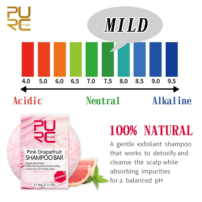 PURC Pink Grapefruit Shampoo Soap Deep Cleaning