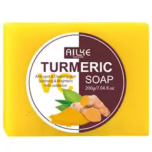 AILKE Natural Turmeric Soap for Face & Body, Whitening