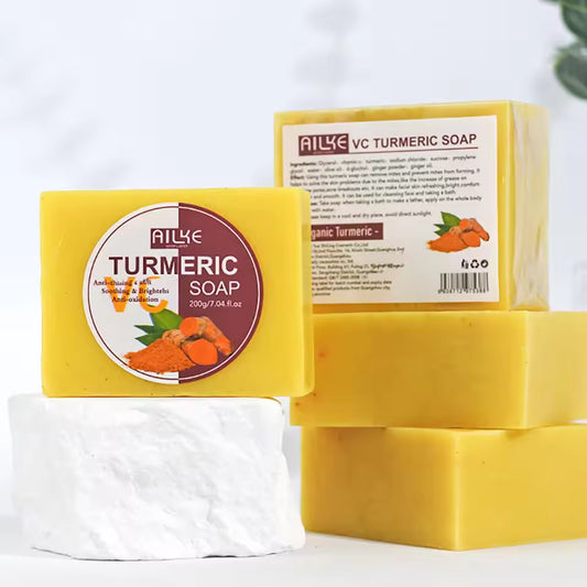 AILKE Natural Turmeric Soap for Face & Body, Whitening
