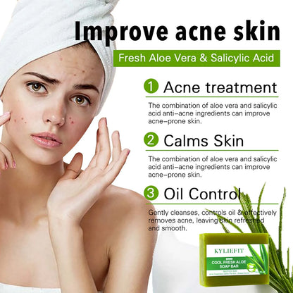 AILKE Aloe Vera Whitening Soap, Remove Pimples, Skin