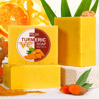 AILKE Natural Turmeric Soap for Face & Body, Whitening