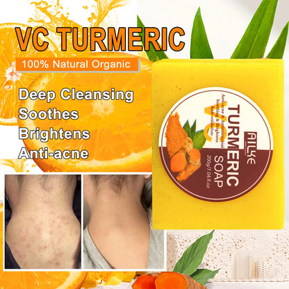 AILKE Natural Turmeric Soap for Face & Body, Whitening
