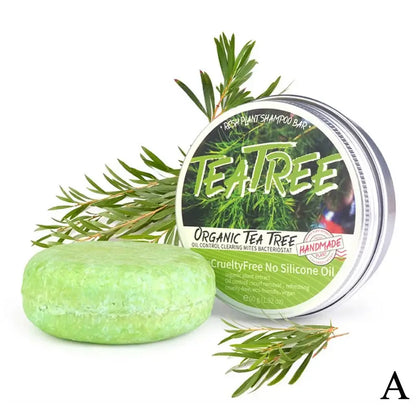 60g Handmade Tea Tree Soap Extract Washing Hair Bar Shampoo