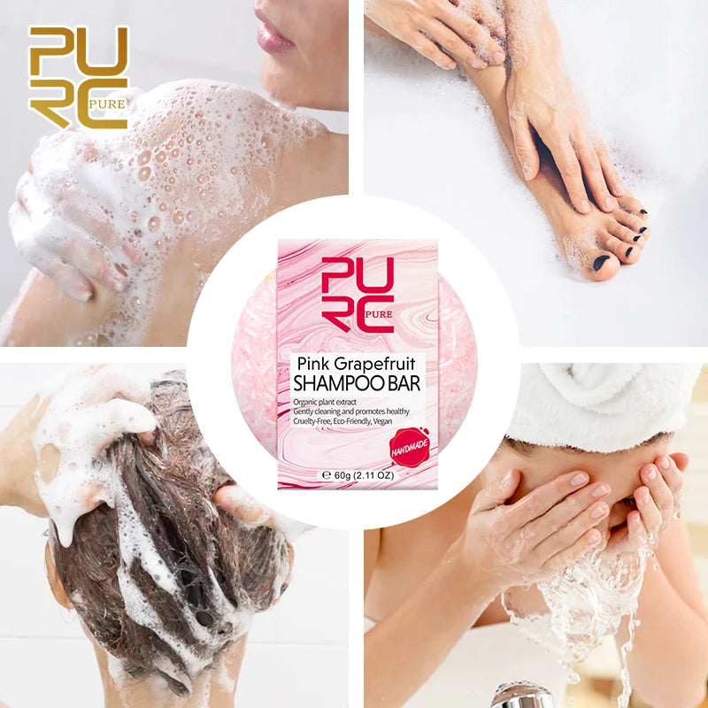 PURC Pink Grapefruit Shampoo Soap Deep Cleaning