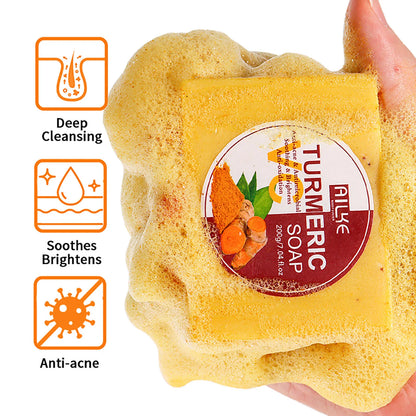 AILKE Natural Turmeric Soap for Face & Body, Whitening
