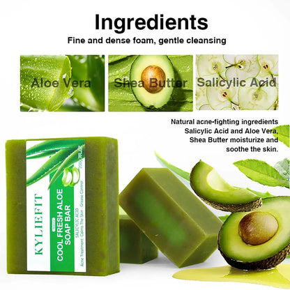 AILKE Aloe Vera Whitening Soap, Remove Pimples, Skin