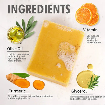 AILKE Natural Turmeric Soap for Face & Body, Whitening