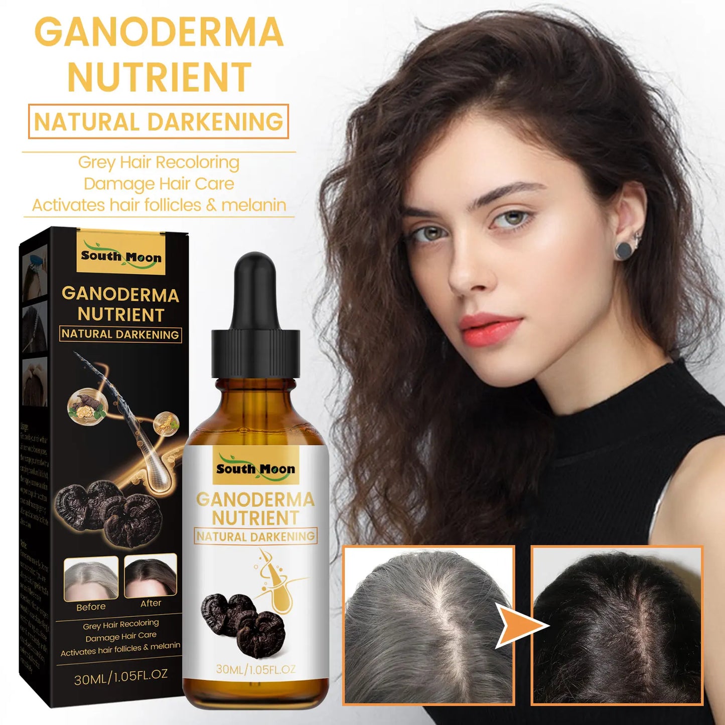 South Moon Black Ganoderma Lucidum White Black